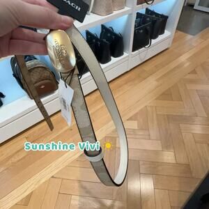 NWT Coach Signature Buckle Cut To Size Reversible Eliza Belt 18 Mm CP367 Chalk